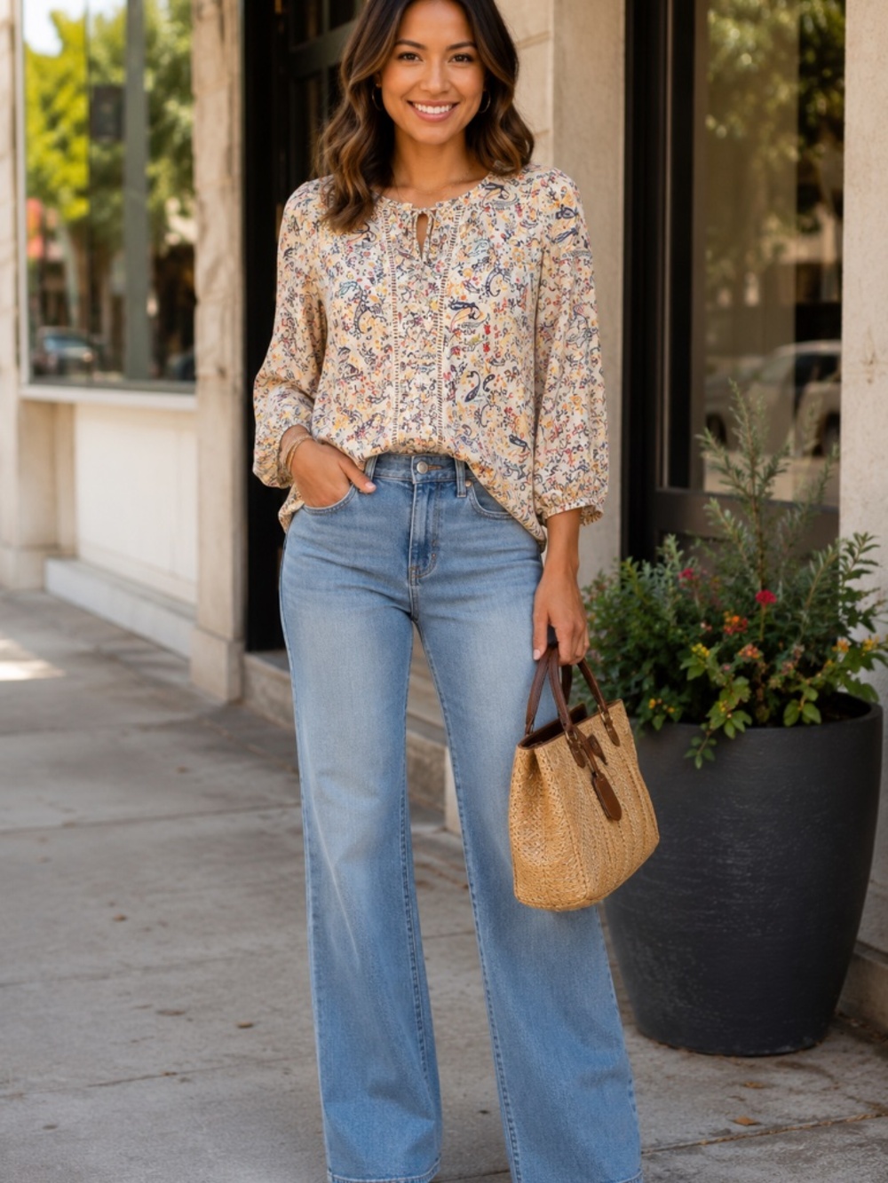 {Collective Concepts} Multicolor Paisley Top